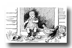 Baby Shower Clipart :: Baby Feeds the Chickens